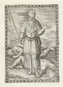 Mattias Matathias (tytuł na obiekcie) Postacie ze Starego Testamentu (tytuł serii) autorstwa Johann Sadeler (I)