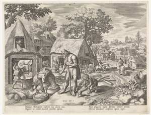 Matuzalem i jego dzieci Historia rodziny Seta / Ocenianie dobrych i złych (tytuł serii) Bonorum et Malorum consensio (tytuł serii) autorstwa Johann Sadeler (I)