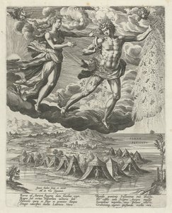 wschodni wiatr Oriens (tytuł na obiekcie) Cztery wiatry (tytuł serii) autorstwa Johann Sadeler (I)