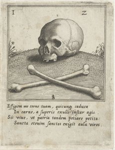 Przedstawienie Vanitas z czaszką i dwiema kośćmi