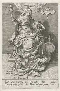 Mądrość (Sapientia) pokonuje ludzkie oszołomienie (Caligo Humana) sapientia (tytuł na przedmiocie) Cnoty zwyciężają wady (tytuł serii)