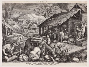 Zima - Hyems (Cztery pory roku) autorstwa Johann Sadeler I