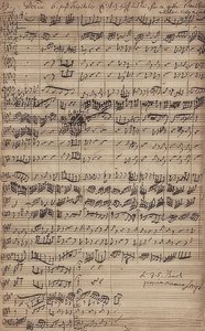 Rękopis kantaty Es ist das Heil uns kommen her (BWV 9) autorstwa Johann Sebastian Bach