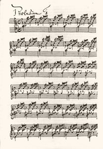 Strona z nutami dla Jeana Sebastiena Bacha (Johann Sebastian Bach