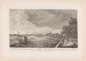Widok na Somerset Gardens na Westminster Bridge w Londynie autorstwa Johann Sebastian Muller