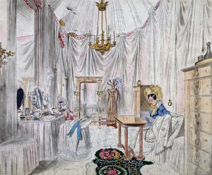 Garderoba cesarzowej Karoliny Augusty na zamku w Wiedniu, akwarela na papierze Johanna Stephana Deckera (1784-1844) autorstwa Johann Stephan Decker