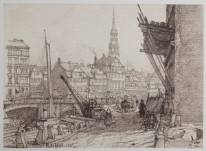 Na Steinwerder 21-05-1882 autorstwa Johann Theobald Riefesell