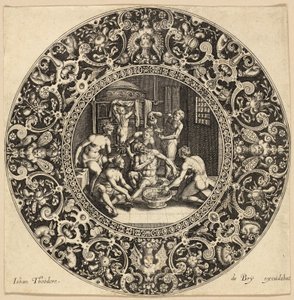 Kąpiel Sardanapalus autorstwa Johann Theodor de Bry