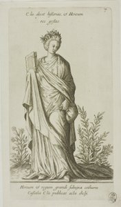 Clio, Muza Historii, płytka 7 z Parnassus Biceps autorstwa Johann Theodor de Bry