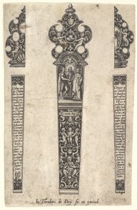 Projekt rękojeści noża z okazji ślubu, ca. 1580-1600. autorstwa Johann Theodor de Bry