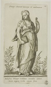 Enterpe, Muse of Music, płyta 10 z Parnassus Biceps autorstwa Johann Theodor de Bry