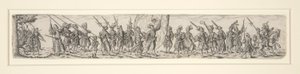 Maszerujący żołnierze ze sztandarem autorstwa Johann Theodor de Bry