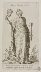 Melpomene, Muse of Tragedy, płyta 8 z Parnassus Biceps autorstwa Johann Theodor de Bry