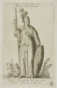 Pallas Athena, płytka 6 z Parnassus Biceps autorstwa Johann Theodor de Bry