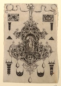 Talerz 4, z serii ośmiu wisiorków o kardynalnych cnotach autorstwa Johann Theodor de Bry