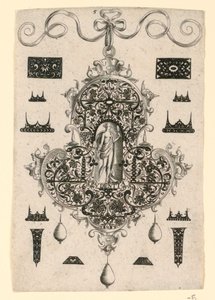 Talerz 5, z serii ośmiu wisiorków o kardynalnych cnotach autorstwa Johann Theodor de Bry