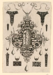 Talerz 6, z serii ośmiu wzorów wisiorków o kardynalnych cnotach autorstwa Johann Theodor de Bry