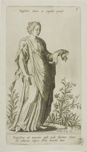 Terpsychor, muza tańca, płyta 9 z Parnassus Biceps autorstwa Johann Theodor de Bry