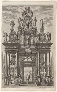 Frontyspis z łukiem triumfalnym z Chrystusem i apostołami autorstwa Johann Ulrich Kraus