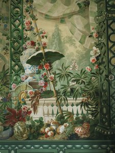 Scena w ogrodzie z parasolem i wystawnym namiotem autorstwa Johann Wenzel Bergl