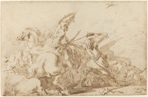 Bitwa między kawalerią wschodnią a żołnierzami, 1636. autorstwa Johann Wilhelm Baur