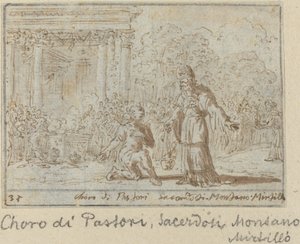 Chór pasterzy i kapłanów: Montano, Mirtillo, 1640. autorstwa Johann Wilhelm Baur