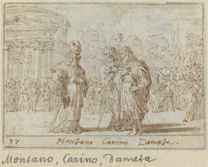 Montano, Carino i Dameta, 1640. autorstwa Johann Wilhelm Baur