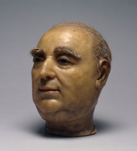 Głowa Fryderyka II, Landgraf Hesji-Kassel, 1786 (wosk, szkło i włosy) autorstwa Johann Wilhelm Kirchner