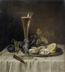 Martwa natura z szampanem i ostrygami, 1857.