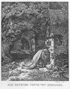 Modląca się zakonnica autorstwa Johann Wilhelm Schirmer