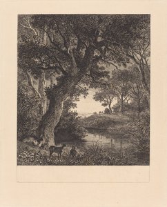 Łowcy opuszczający las autorstwa Johann Wilhelm Schirmer