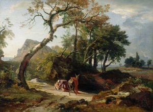 Uratowanie rannego przez miłosiernego Samarytanina (wieczór) ok. 1856 r.