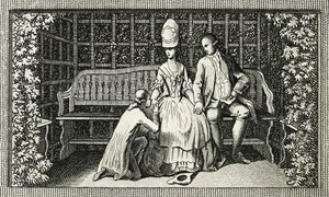 Cierpienia młodego Wertera, rycina inspirowana powieścią Johanna Wolfganga von Goethego (1749-1832), Niemcy, XVIII wiek