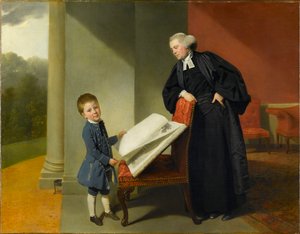 Wielebny Randall Burroughes i jego syn Ellis, 1769. autorstwa Johann Zoffani