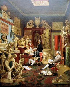 Charles Townley w swojej galerii rzeźby, Park Street, Londyn 1782, obraz Johann Zoffany (1733-1810), olej na płótnie