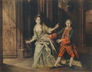 David Garrick i pani Pritchard jako Makbet i Lady Makbet, 1768, 1948. autorstwa Johan Joseph Zoffany