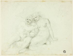 Siedzący mężczyzna w pobliżu kobiety autorstwa Johann Zoffany