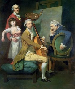 Autoportret z córką Marią Teresą (?) i prawdopodobnie Giacobbe i Jamesem Cervetto (?) ok. 1779 (olej na płótnie)