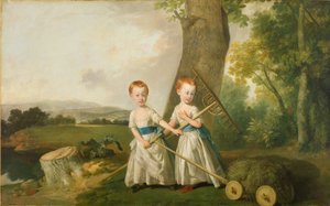 Tępe dzieci, ok. 1766-80 autorstwa Johan Joseph Zoffany