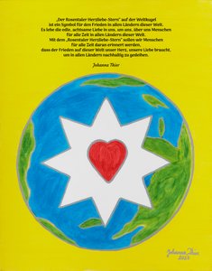 Gwiazda miłości Rosental Heart jako symbol pokoju we wszystkich krajach świata