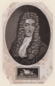 Robert Boyle, anglo-irlandzki filozof przyrody i chemik (grafika) autorstwa Johannes (after) Kerseboom