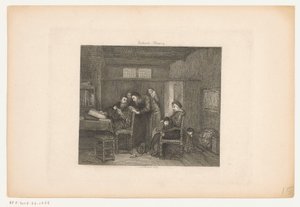 Wnętrze z administratorem za biurkiem autorstwa Johannes Arnoldus Boland