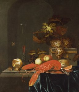 Martwa natura owoców z homarem autorstwa Johannes Borman