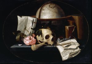 Martwa natura Vanitas, ok.1655 (olej na desce dębowej) autorstwa Johannes Borman