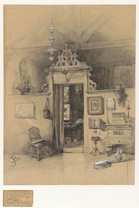 Brama w pracowni Bosbooma autorstwa Johannes Bosboom (signed by artist)