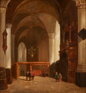 Wnętrze kościoła (olej na płótnie) autorstwa Johannes Bosboom