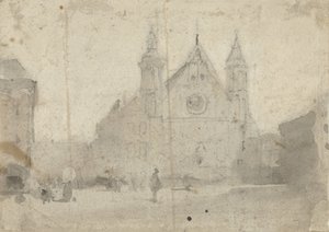Widok na Ridderzaal w Binnenhof autorstwa Johannes Bosboom