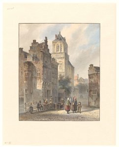 Widok na ratusz w Delft autorstwa Johannes Bosboom