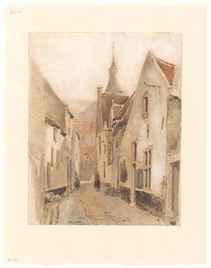 Widok z Ridderstraat w Kerksteeg, Hattem