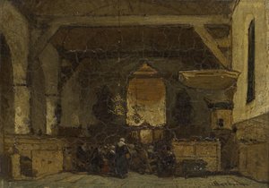 Wnętrze kościoła w Maasland autorstwa Johannes Bosboom